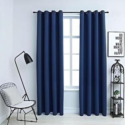 VidaXL Gordijn verduisterend met metalen ringen 2 st 140x245 cm blauw