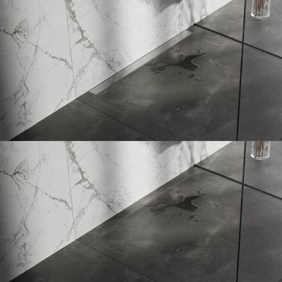 Douchegoot met multifunctioneel rooster, flens voor wandmontage - 7x100 RVS geborsteld Douchegoot met multifunctioneel rooster, flens voor wandmontage - 7x100 RVS geborsteld