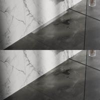 Douchegoot met multifunctioneel rooster, flens voor wandmontage - 7x100 RVS geborsteld - thumbnail