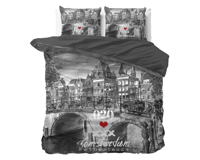 RoyalTextile - Amsterdam 020 Dekbedovertrek - 100% katoen - Antraciet - 140 x 220 - thumbnail