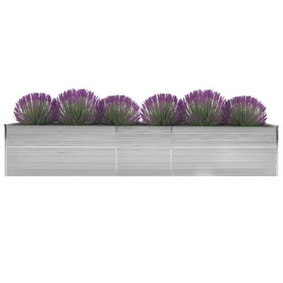 VidaXL Plantenbak verhoogd 400x80x45 cm gegalvaniseerd staal grijs