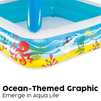 Bestway Opblaasbaar Kinderzwembad Afneembaar Dak 140x140x114 cm +2 Jaar Tuin 52192 - thumbnail