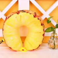 Fruit U vormige reizen kussen nanodeeltjes nek kussen auto kussens zacht kussen Home textiel (ananas) - thumbnail
