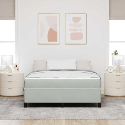 Bedframe Anders Wit en lichtgrijs 140 x 190 cm Fluweel