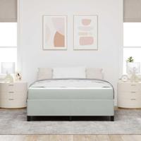 Bedframe Anders Wit en lichtgrijs 140 x 190 cm Fluweel - thumbnail