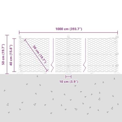 VidaXL Afrasteringspaal zilver 10 x 0,4 m (36 mm gaas) staal