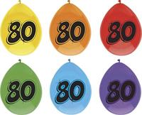 Ballonnen 80 Jaar kleurenmix - 8 Stuks - thumbnail