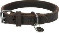 TRIXIE HALSBAND HOND RUSTIC VETLEER DONKERBRUIN - thumbnail