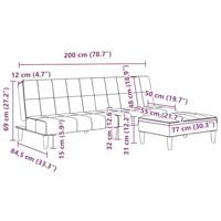 Slaapbank 2-zits met voetenbank fluweel donkergrijs - thumbnail