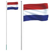 VidaXL Vlag met vlaggenmast nederland 6,08 m aluminium - thumbnail