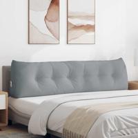 VidaXL Rugkussen lichtgrijs 180 x 24 x 50 cm stof - thumbnail