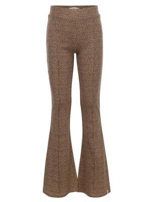 LOOXS Little winter flare broek meisjes - bruin - mini luipaard/rib