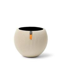 Capi nature groove indoor bol bloempot 18x15 cm beige - thumbnail