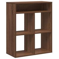 Boekenkast 66x31x80 cm bewerkt hout bruin eikenkleur - thumbnail