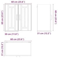 Keukenwandkast Lucca bewerkt hout wit - thumbnail