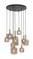 Light & Living Hanglamp 'Lekar' 9-Lamps, kleur Antiek Brons/Smoke - thumbnail