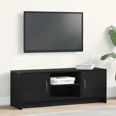 TV-meubel Zwart Eiken 102x30x37,5 cm Engineered Wood