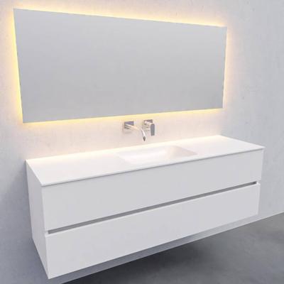 Badkamermeubel Solid Surface AQS Oslo 150x46 cm Midden Mat Wit Boss & Wessing Badkamermeubel Solid Surface AQS Oslo 150x46 cm Midden Mat Wit Boss & Wessing
