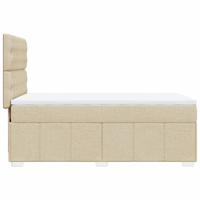 Boxspring met matras stof crèmekleurig 200x200 cm - thumbnail
