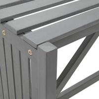 Tuinhoekbank met plantenbak 117 cm massief acaciahout grijs - thumbnail