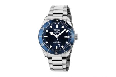 Gevril Men&apos;s Yorkville Automatic Stainless Steel Bracelet Blue 48601 Heren Horloge