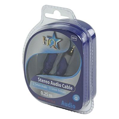 Jack verloopkabel 2,5mm plug naar 3,5mm socket 0.2m
