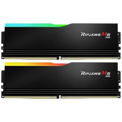 G.Skill Ripjaws M5 RGB Werkgeheugenset voor PC Retail DDR5 96 GB 2 x 48 GB Non-ECC 5600 MHz 288-pins DIMM CL40 F5-5600J4040D48GX2-RM5RK G.Skill Ripjaws M5 RGB Werkgeheugenset voor PC Retail DDR5 96 GB 2 x 48 GB Non-ECC 5600 MHz 288-pins DIMM CL40 F5-5600J4040D48GX2-RM5RK