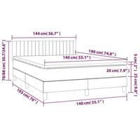 Boxspring met matras stof donkergrijs 140x190 cm - thumbnail