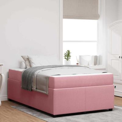 Bedframe met matras Roze 120 x 190 cm Stof