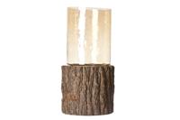 Windlicht Hout & Glas medium - thumbnail