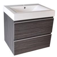 Badmeubel Themis 60 cm Houtnerf Grijs Aqua Splash - thumbnail