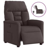 Fauteuil verstelbaar elektrisch stof donkerbruin - thumbnail