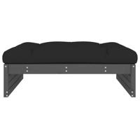 Tuinvoetenbank 120x80 cm massief grenenhout grijs - thumbnail