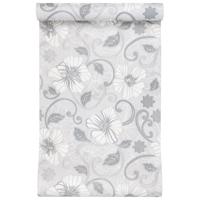 VidaXL Vliesbehang 3d bloemenpatroon 10x0,53 m grijs - thumbnail