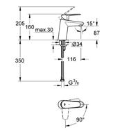 GROHE Eurodisc Cosmopolitan waterbesparende wastafelkraan chroom 2338220e - thumbnail