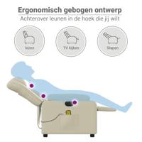 Massagestoel verstelbaar elektrisch kunstleer crèmekleurig - thumbnail