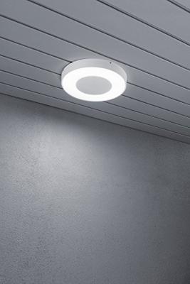 Wandlamp Konstsmide Carrara 7985-250 mat wit round 27cm remote control, vandalismebestendig glas