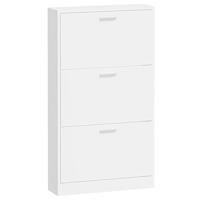 VidaXL Schoenenkast 59x17x108 cm bewerkt hout hoogglans wit - thumbnail
