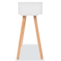 Wandtafel 80x30x72 cm massief grenenhout wit - thumbnail