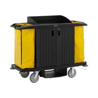 Schoonmaakwagen - afsluitbaar - 250 kg - 4 planken - 2 nylon tassen - thumbnail