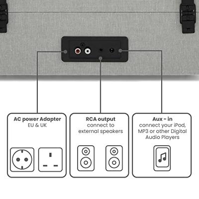 Crosley Voyager Portable Retro Platenspeler - Grijs