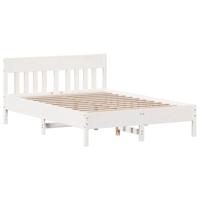 Bedframe zonder matras massief grenenhout wit 140x190 cm - thumbnail