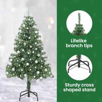 VidaXL Kerstboom met 300 led met standaard groen 180 cm pvc - thumbnail