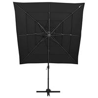 Parasol 4-laags met aluminium paal 250x250 cm zwart - thumbnail
