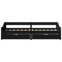 Slaapbank met 2 lades zonder matras IRUN 90x200 cm zwart - thumbnail