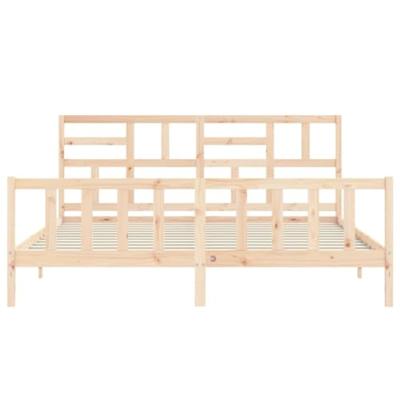 Bedframe met hoofdbord massief hout