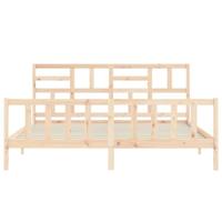 Bedframe met hoofdbord massief hout - thumbnail