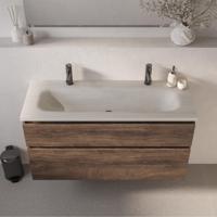 BRAUER Dune Medium wastafel 120 cm met 1 wasbak en 2 kraangaten Sintered Stone Ivory Travertin - thumbnail