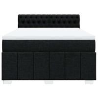 Boxspring met matras stof zwart 140x190 cm - thumbnail