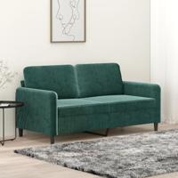 Tweezitsbank 140 cm fluweel donkergroen - thumbnail